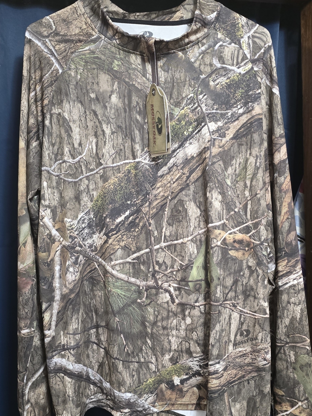 Mossy Oak Men’s Large Camo Long-Sleeve Quarter Zip in Country DNA NWT